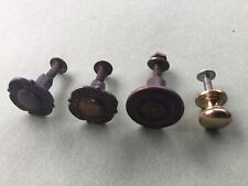 Antique Reclaimed Brass Drawer Cabinet Pull Handles Knobs X 4 Small