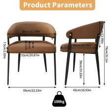 2x Dining Chairs Microfiber