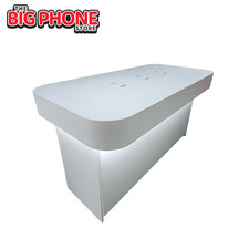 Display Unit Retail Counter Table + Sockets  - Light Up LED - White
