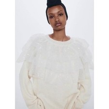 NWT!! ZARA Chic Tulle Ruffled