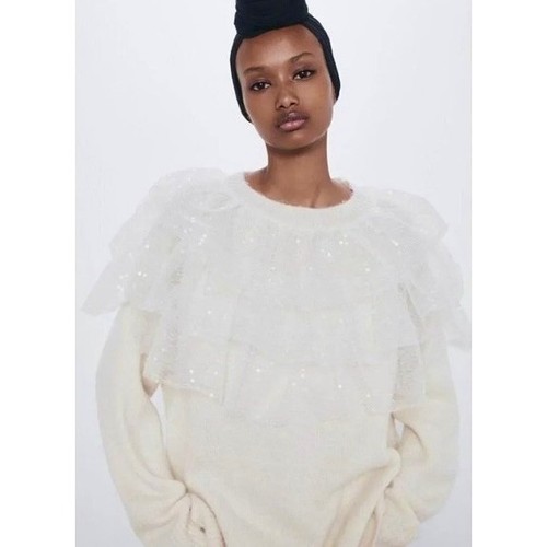Nwt zara chic tulle ruffled - tulle,