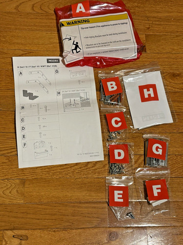 Brackets hardware kit miele - brackets/hardware,