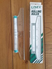 Linex Rolling Ruler 300mm with 180 degree protractor built in 