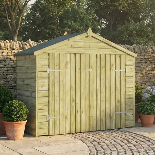 Wooden bike store shed garden - store,