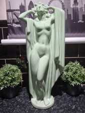 Art Deco Green Ceramic Naked Maiden Figure/statue c1930s , RARE PIECE .