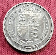 1887 ONE SHILLING 1s SILVER