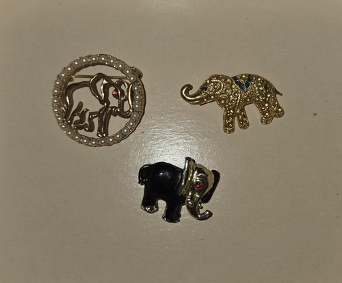 Vintage rhinestone elephant - vintage,