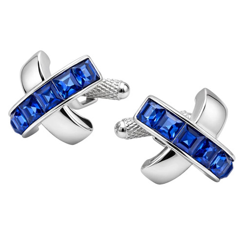 Sapphire crystals cufflinks - crystals,