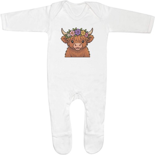 Floral highland cow baby - highland, cow'