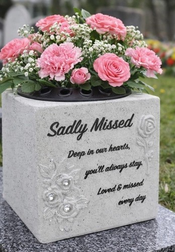 Memorial grave flower - flower, vase