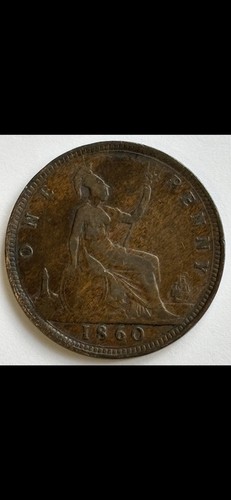 1860 victoria penny - penny, f17