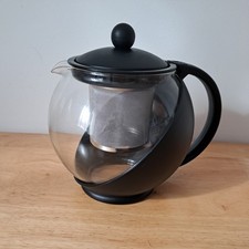 SMALL GLOBE SHAPE TEA INFUSER BLACK & CLEAR PLASTIC TEAPOT