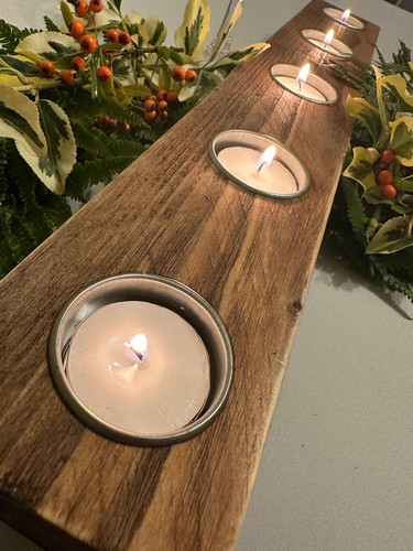 Rustic wooden candle - , holder