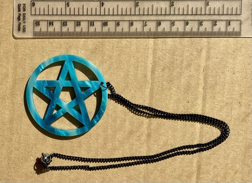 Large turquoise pentagram - large,