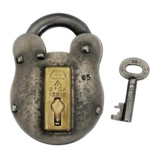 1952 W.M.PINSON PADLOCK with Key 3" Height - Military Vintage Padlock - ref.P724