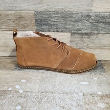 Toms Toffee Bota Boots Mens Casual Shoes 11 Faux Shearling Suede Lace-Up