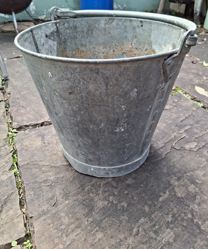 Galvanised metal bucket - galvanised,