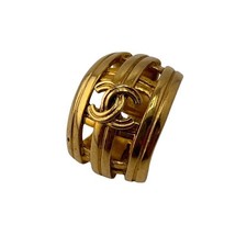 CHANEL 96P Gold Coco Mark Earrings, Dangling, No Holes, Z0013095