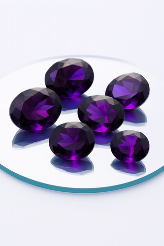 Oval amethyst gemstones - amethyst, x