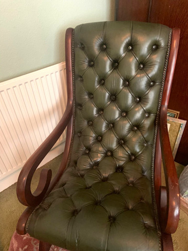 Green button tufted leather - button-tufted,