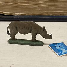 VINTAGE ANTIQUE LEAD RHINO HAND PAINTED JUNGLE ZOO ANIMAL BRITAINS?