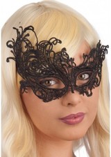 LACE Fabric Black Swan Venetian Masquerade Mask Filigree Prom Halloween Hen Do