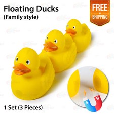 Eco-Friendly Fun Family Yellow Rubber Ducks 1 Set of 3 Pieces Magnets Bath Gift