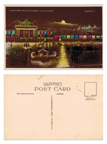 Vintage postcard illuminated - postcard,