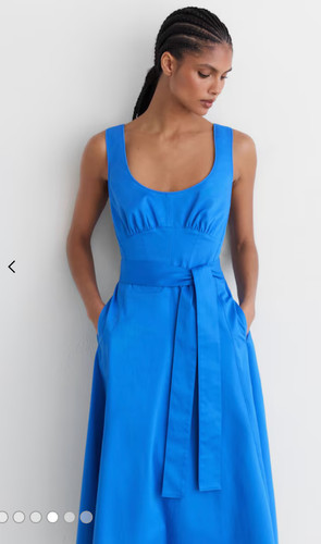 Reiss irina cotton belted midi - cotton,