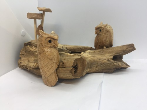 Hand carved wooden owl