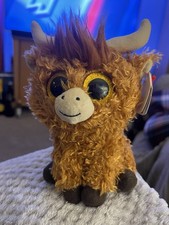 BNWT Ty Beanie Boos Angus the Highland Cow 6" Sparkle Eyes New Tagged Perfect