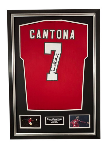 Framed eric cantona signed - framed,