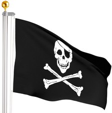Flagpole Aluminium 20FT 13FT+ Pirate Flag W/o Golden Ball Topper Garden Camping