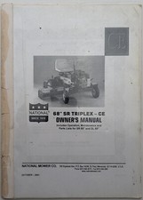 Original National Mower Co Owners Manual, For 68" SR Triplex - CE, 2001