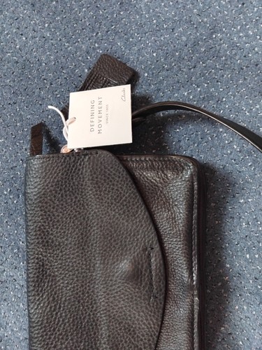 Clarks black leather handbag - clarks,