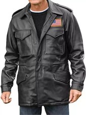 Men's M65 Leather Coat Real