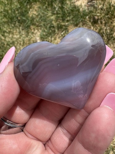 Swazi agate crystal - heart, 1