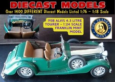 1938 ALVIS 4.3 LITRE 4 SEATER TOURER; FRANKLIN MINT 1:24 SCALE MODEL IDEAL GIFT