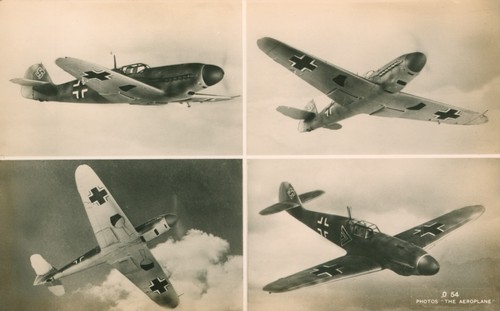 Ww2 military aircraft postcard - ww2,