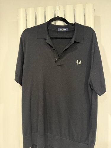 Fred perry black knit polo - fred,