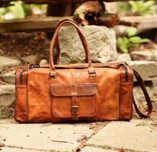 Bag Leather Weekend Travel Holdall Large Duffle Luggage Duffel Gym Genuine New