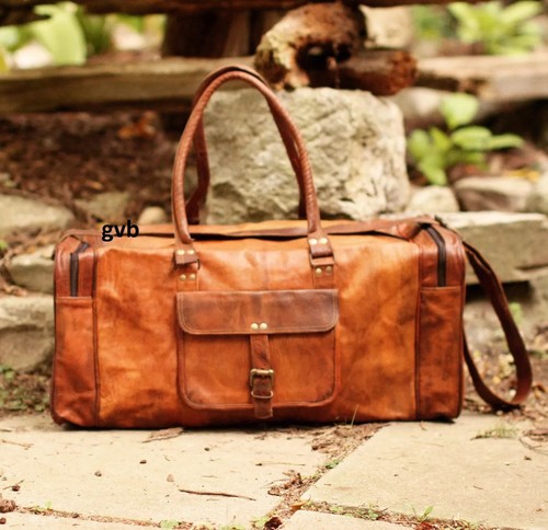 Bag leather weekend travel - leather,