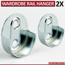 2 Wardrobe Rail Hanger Rod