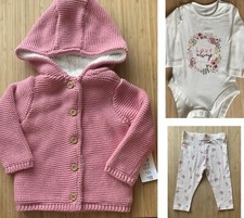 Pink Hooded Knit Cardigan Cosy