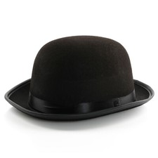 BLACK FELT BOWLER HAT MENS