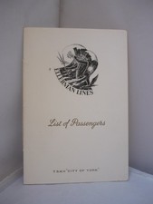 Ellerman Lines - TSMV City of York - List of Passengers 1969