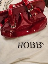 HOBBS RED LEATHER HAND BAG