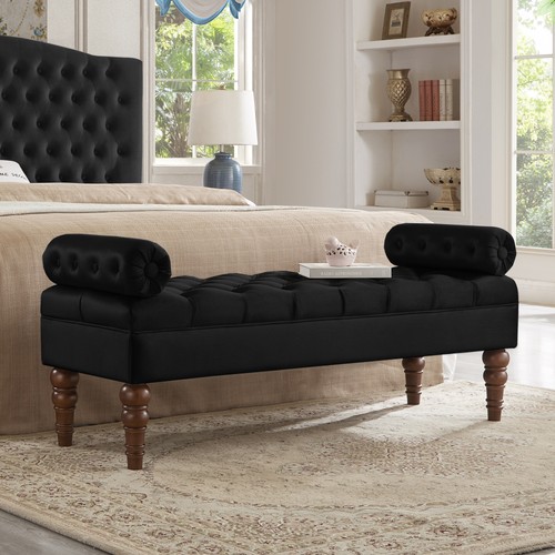 Bedroom velvet bench with - bedroom,
