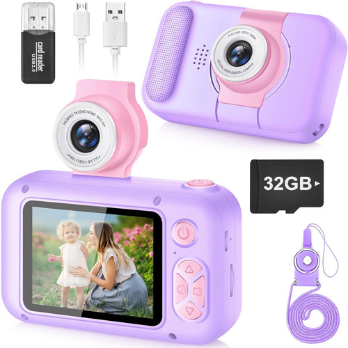Kids camera 180 flip lens - kids,