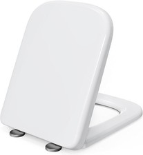 Square White Toilet Seat | Heavy Duty, Soft Close & Quick Release Hinges